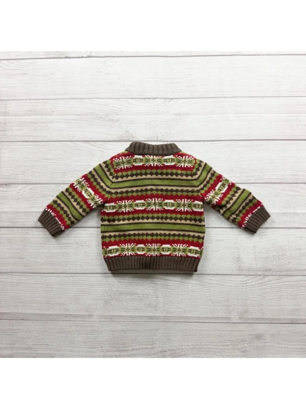 Gymboree Baby Fair Isle Pattern Sherpa Lined Cardigan Sweater 6-12 Months